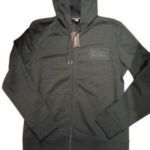Michael Kors Men's Black Hoodie Jacket, Zips Up, Size L, NWT